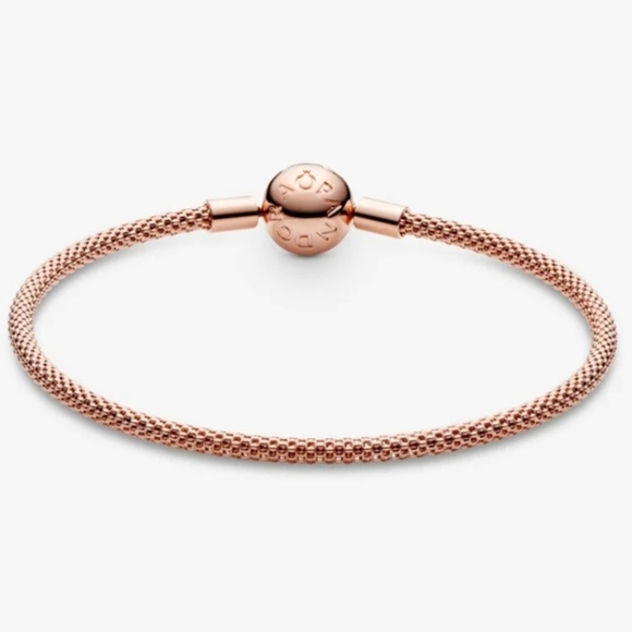 Pandora 14k Rose Gold Plated Mesh Bracelet. - Picture 8 of 8